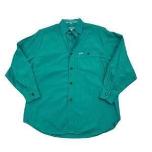 Vintage Guess By Georges Marciano Button Down Shirt Men Small Green 90’s Y2K USA